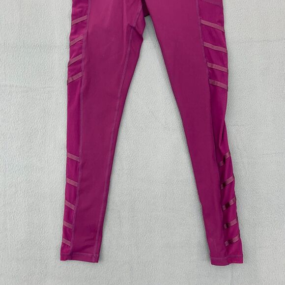 BuffBunny Gym Leggins Womens Size Small Side Mesh Panel Pink Yoga High Waist - Picture 3 of 13